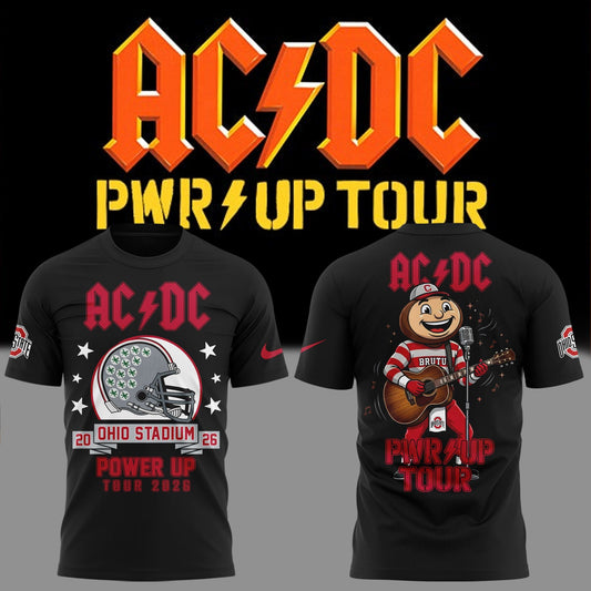 Exclusive Tshirt AC/DC x Ohio State Buckeyes Football - Power Up Tour 2026 T-Shirt
