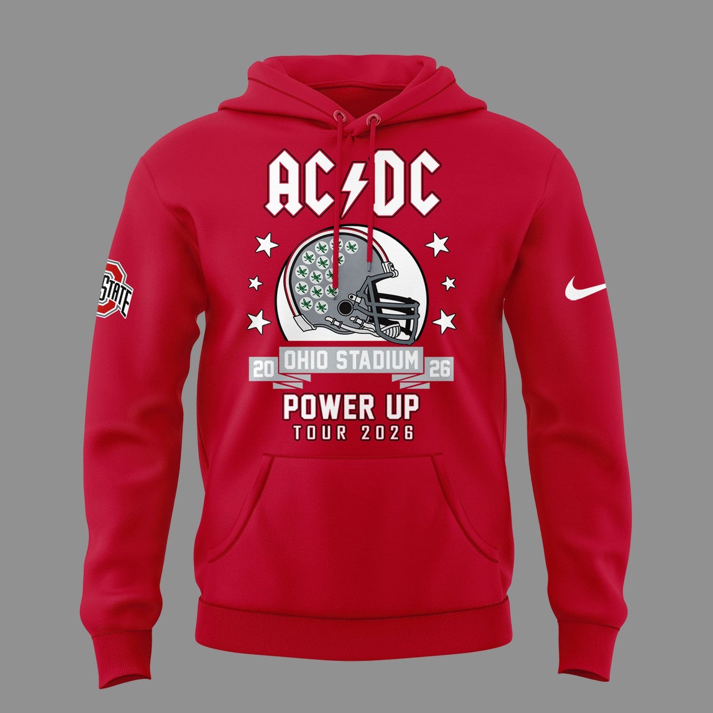 Hoodie AC/DC x Ohio State Buckeyes Football - Power Up Tour 2026 Hoodie