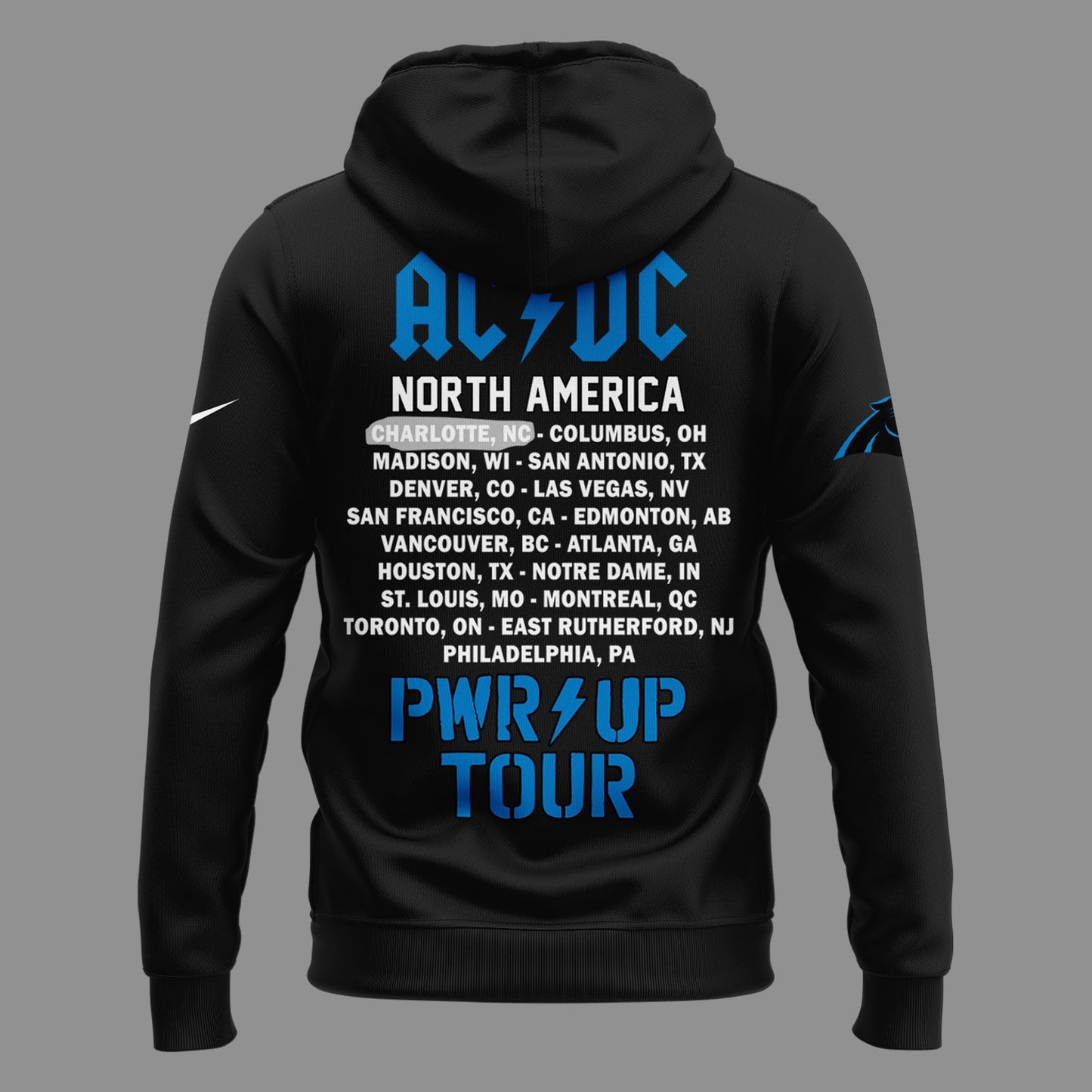 Hoodie AC/DC x Carolina Panthers Football - Power Up Tour 2026 Hoodie