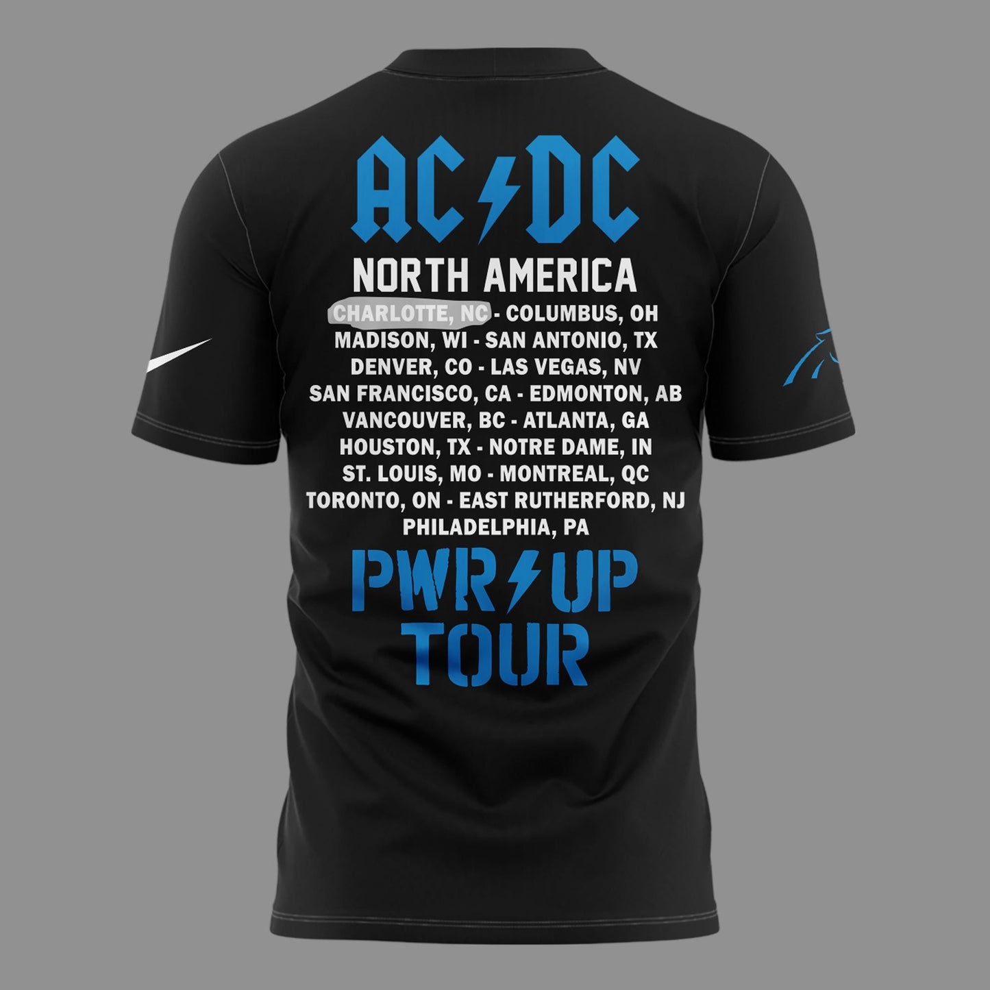 AC/DC x Carolina Panthers Football - Power Up Tour 2026 T-Shirt