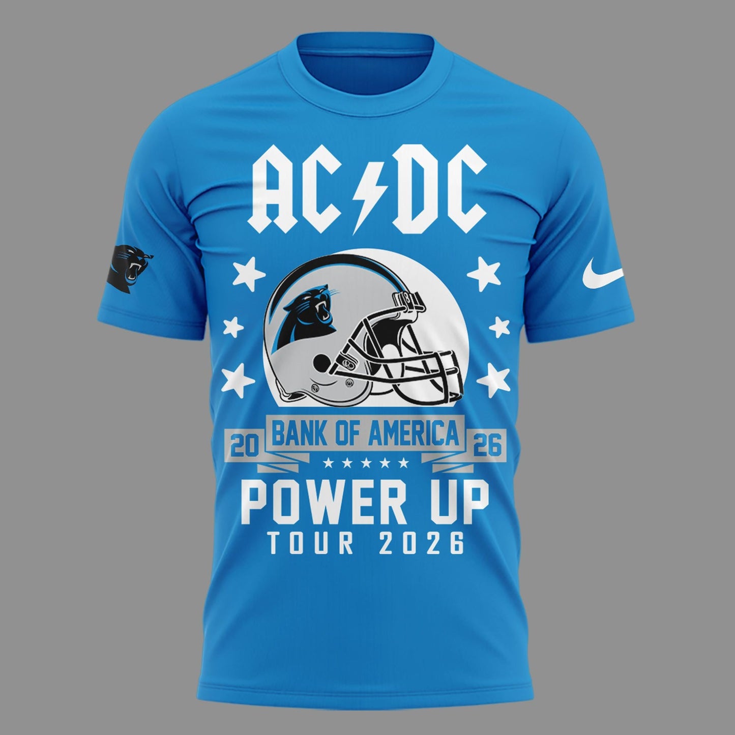 Special Tshirt AC/DC x Carolina Panthers Football - Power Up Tour 2026 Blue T-Shirt