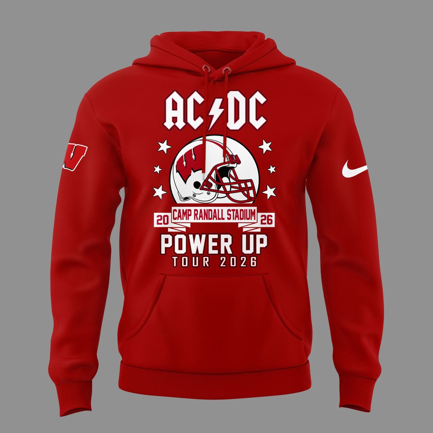 Hoodie AC/DC x Wisconsin Badgers Football - Power Up Tour 2026 Hoodie