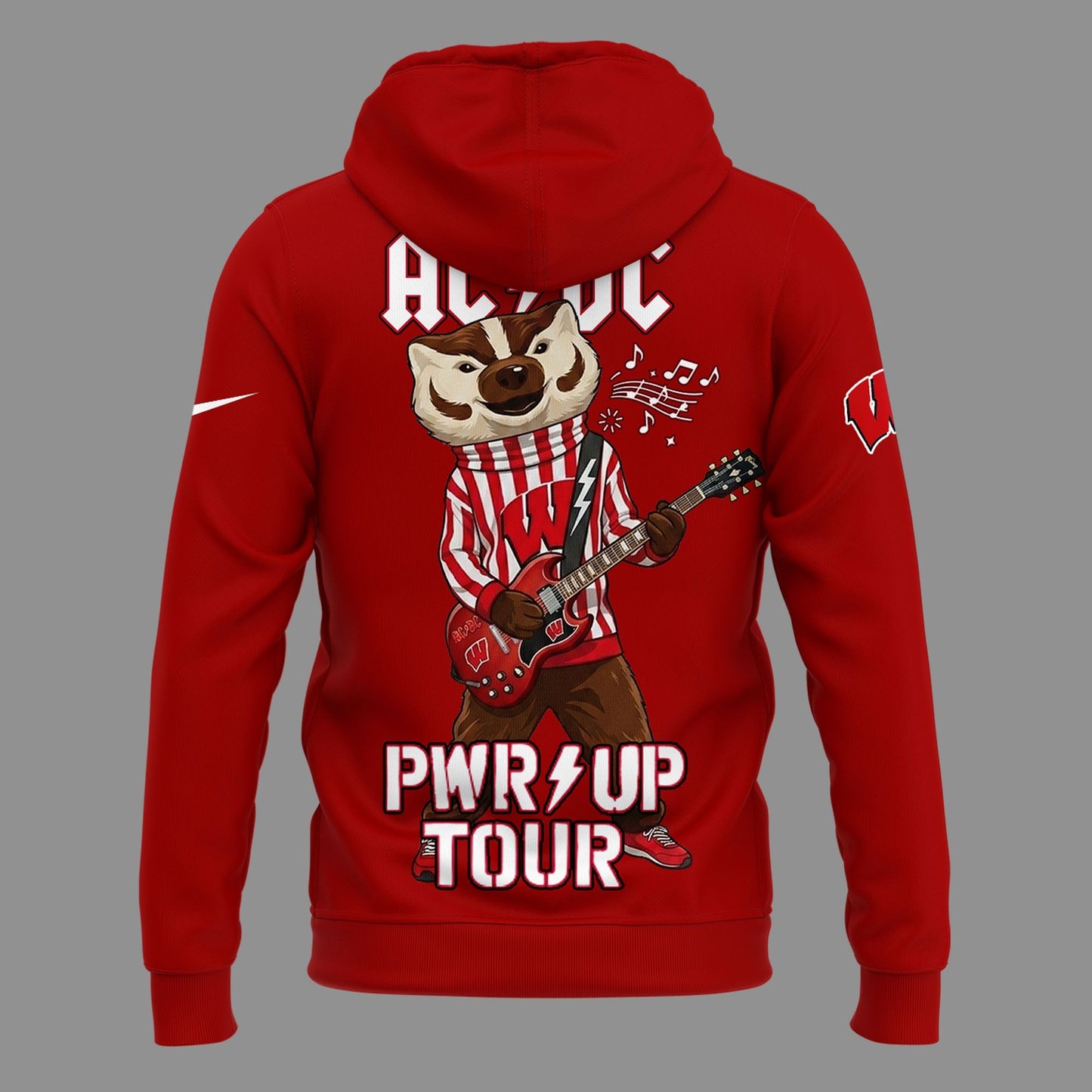Hoodie AC/DC x Wisconsin Badgers Football - Power Up Tour 2026 Hoodie
