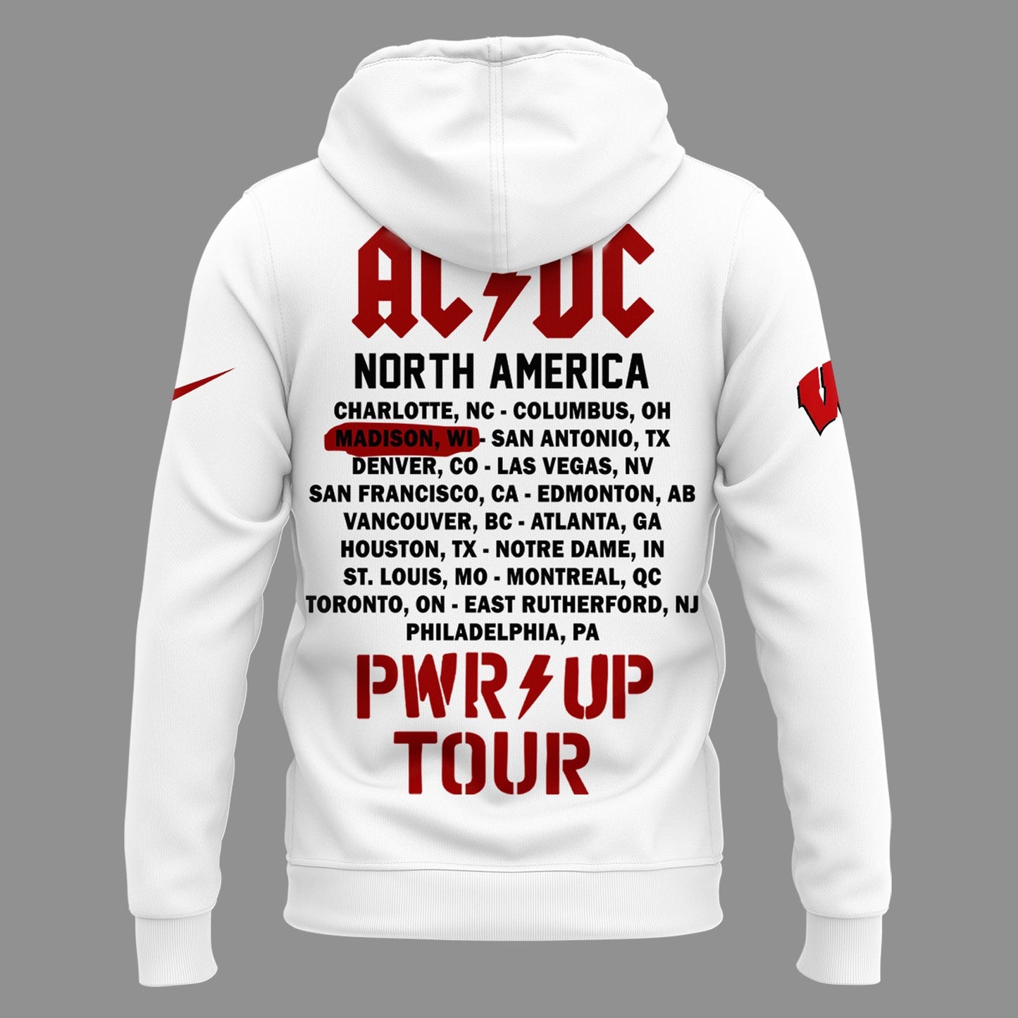 Perfect Hoodie AC/DC x Wisconsin Badgers Football - Power Up Tour 2026 Hoodie