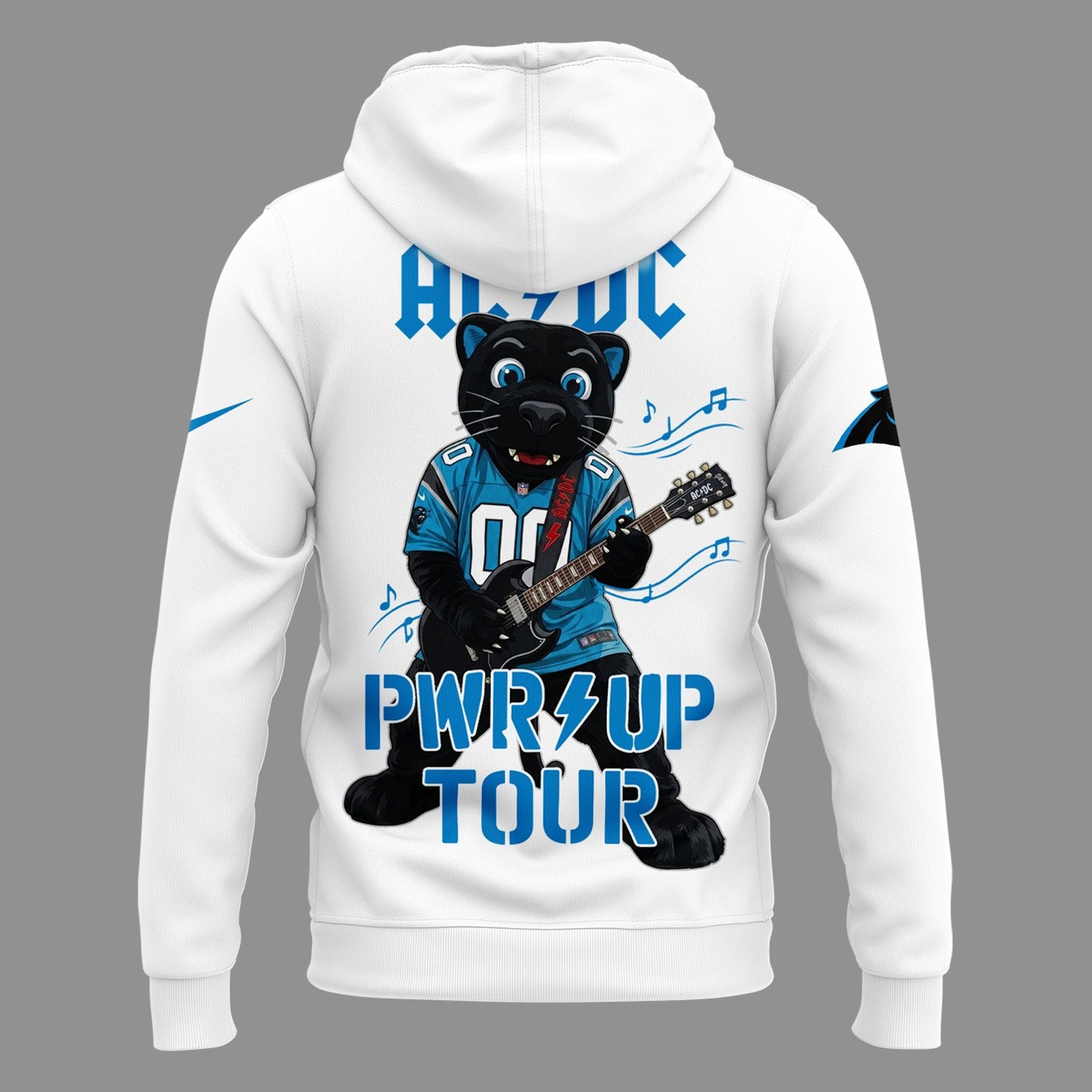 Perfect Edition AC/DC x Carolina Panthers Football - Power Up Tour 2026 White Hoodie