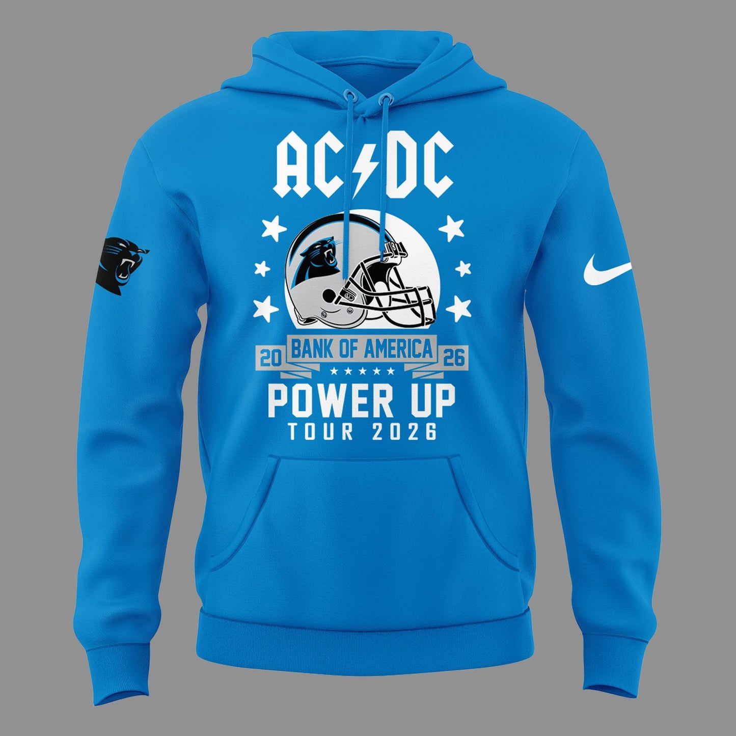 Exclusive Hoodie Power Up Tour 2026 AC/DC x Carolina Panthers Football Blue Hoodie