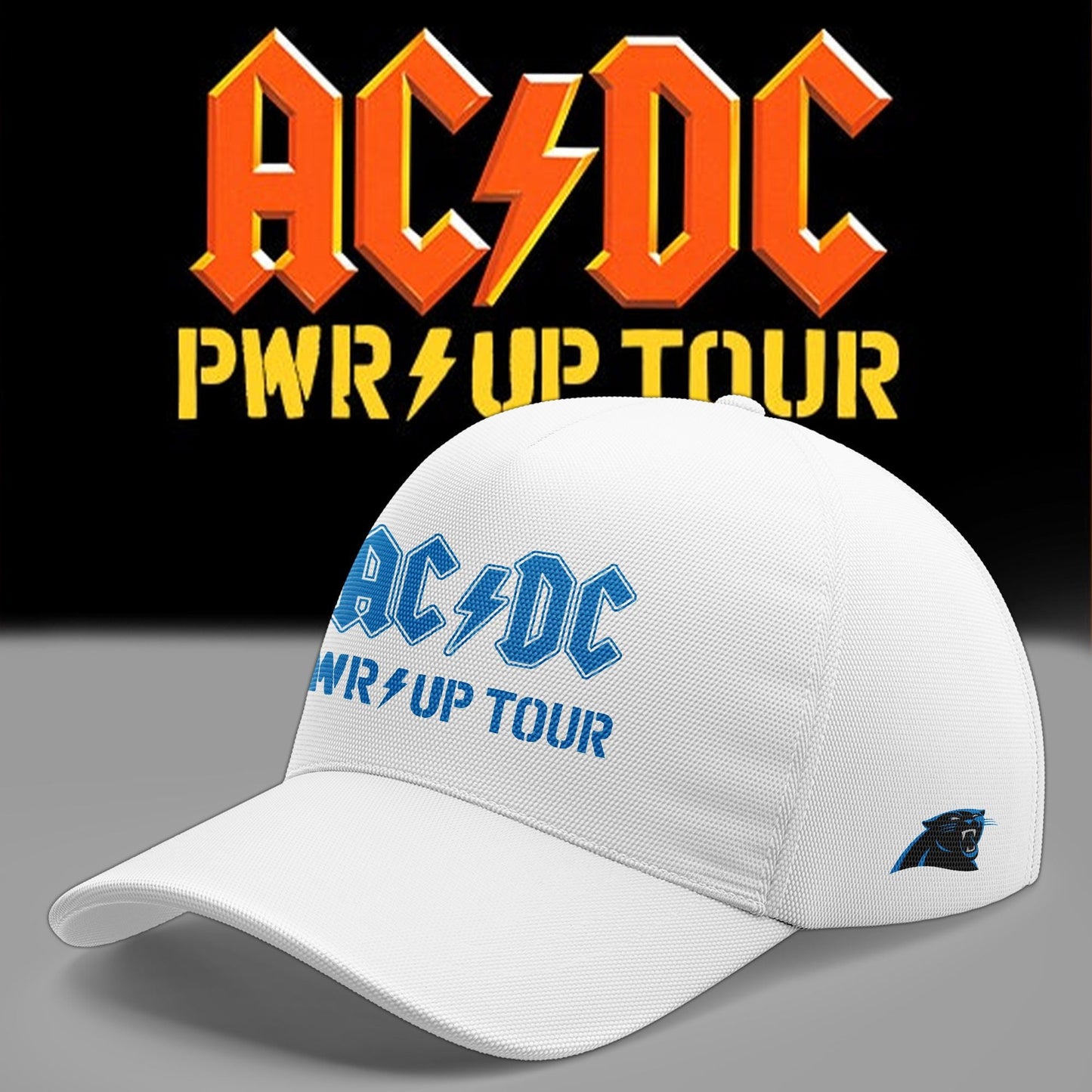 Perfect Edition AC/DC x Carolina Panthers Football - Power Up Tour 2026 White Hoodie