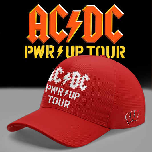 Cap AC/DC x Wisconsin Badgers Football - Power Up Tour 2026 Red Cap