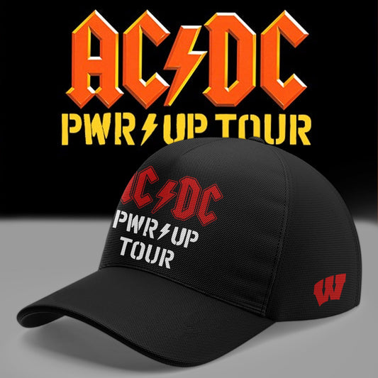 Cap AC/DC x Wisconsin Badgers Football - Power Up Tour 2026 Black Cap