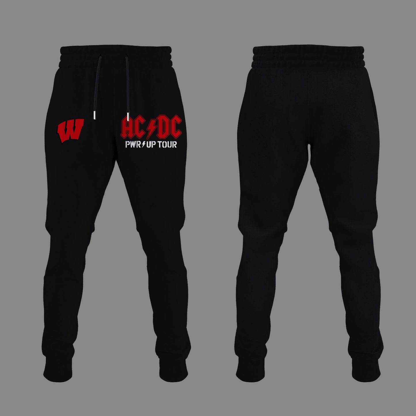 Perfect 2026 Power Up Tour AC/DC x Wisconsin Badgers Football Hoodie