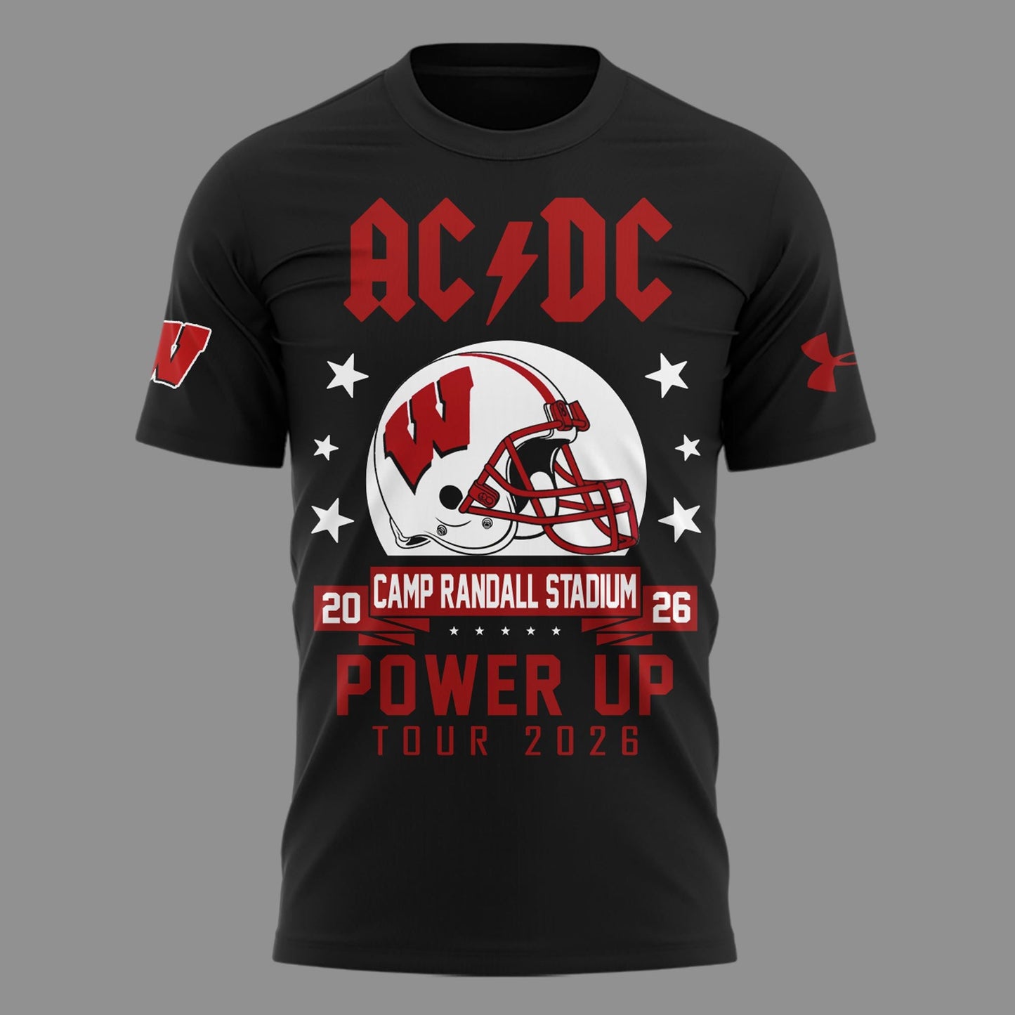Limited Edition AC/DC x Wisconsin Badgers Football - Power Up Tour 2026 T-Shirt