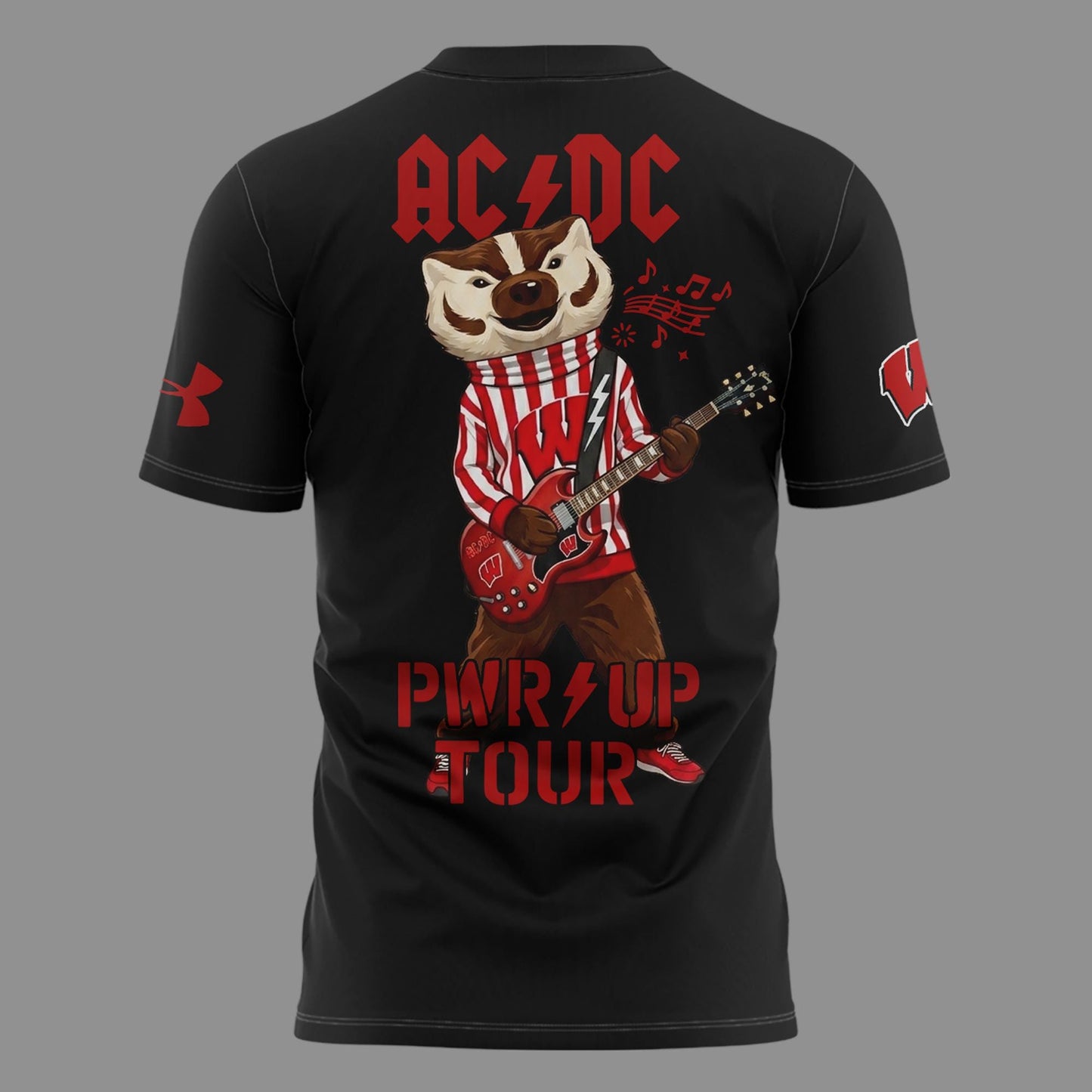 Limited Edition AC/DC x Wisconsin Badgers Football - Power Up Tour 2026 T-Shirt