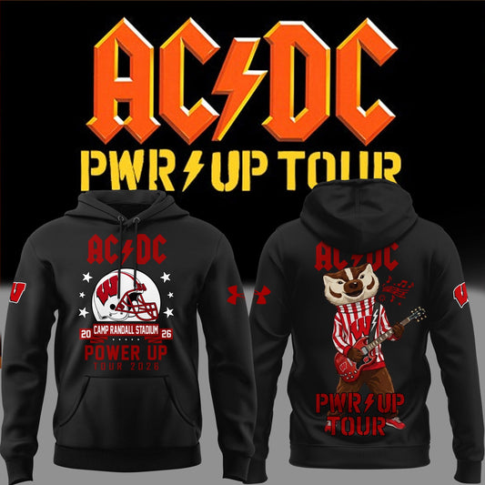Special Hoodie AC/DC x Wisconsin Badgers Football - Power Up Tour 2026 Hoodie