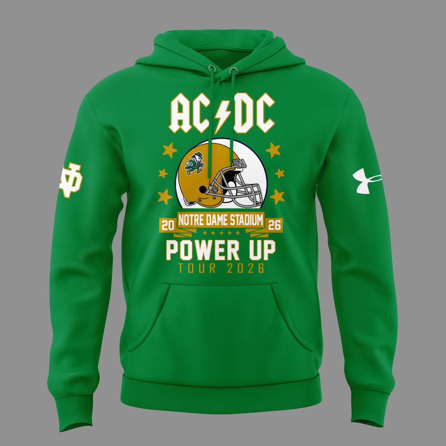 Limited Hoodie Power Up Tour 2026 - AC/DC x Notre Dame Football Hoodie
