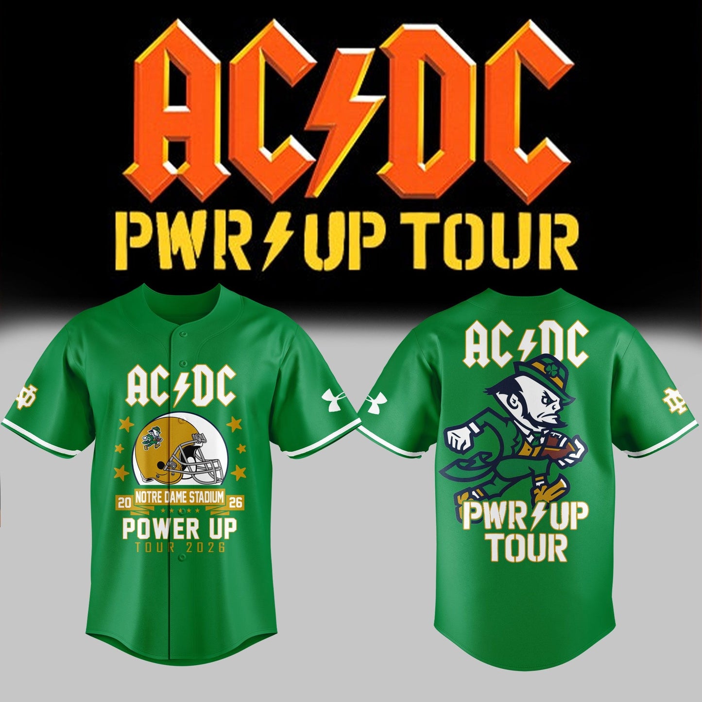 Special Power Up Tour 2026 - AC/DC x Notre Dame Football Jersey